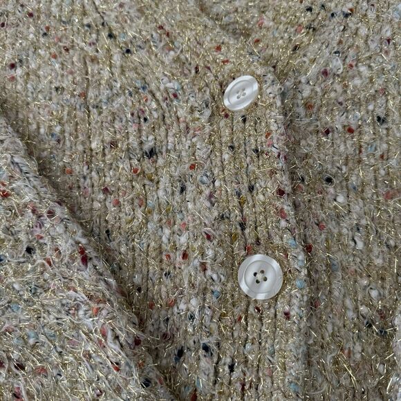 Maeve Anthropologie Wool Chunky Knit Cardigan Womens Twinkle Crop Sweater Medium - Picture 9 of 14